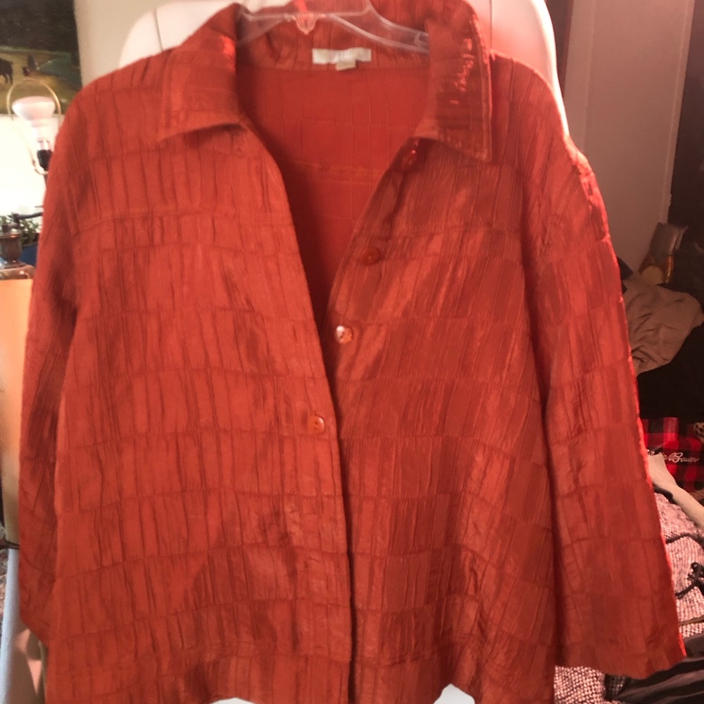 Shirt / jacket orange button down